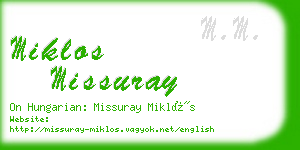 miklos missuray business card